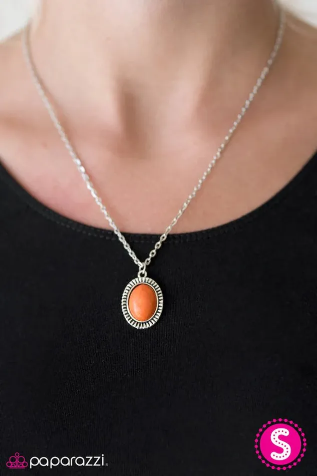 Paparazzi Jewelry Necklaces Paparazzi Necklace Cast In SANDSTONE Orange