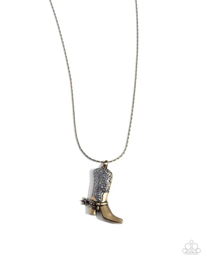 Paparazzi Jewelry Necklaces Paparazzi Necklace Cowboy Confidence Brass Paparazzi Jewelry Necklaces Paparazzi Necklace Cowboy Confidence Brass
