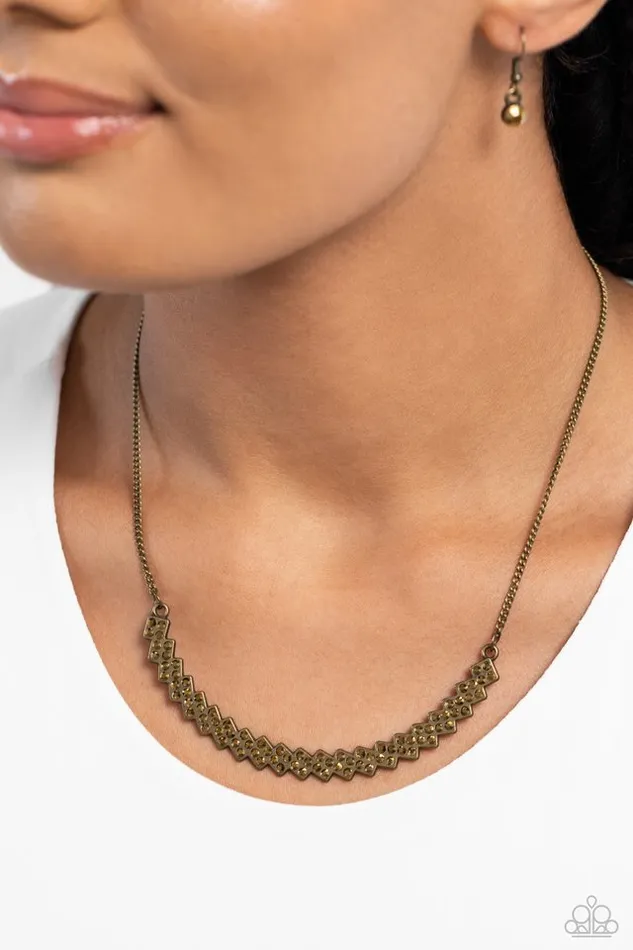 Paparazzi Jewelry Necklaces Paparazzi Necklace Dicey Demure Brass