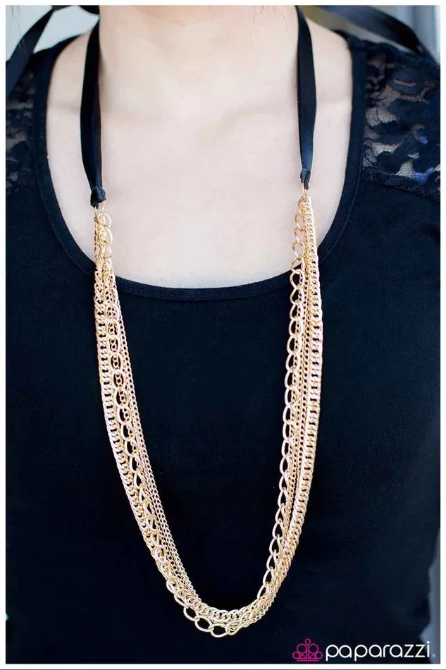Paparazzi Jewelry Necklaces Paparazzi Necklace Golden Collision Gold