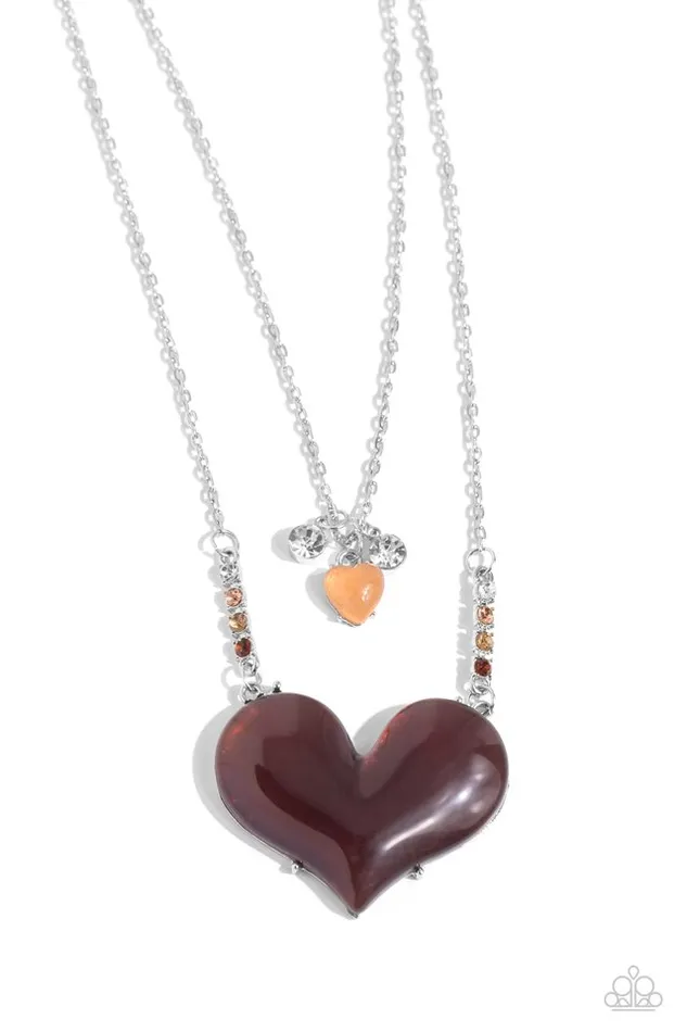 Paparazzi Jewelry Necklaces Paparazzi Necklace HeartRacing Recognition Brown Paparazzi Jewelry Necklaces Paparazzi Necklace HeartRacing Recognition Brown