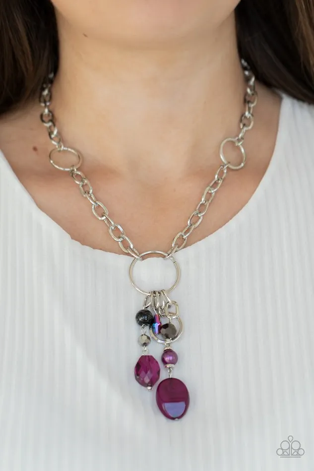 Paparazzi Jewelry Necklaces Paparazzi Necklace Lay Down Your CHARMS Purple