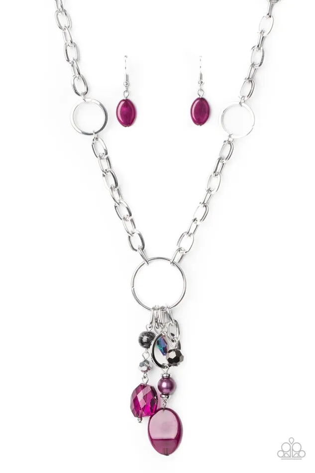 Paparazzi Jewelry Necklaces Paparazzi Necklace Lay Down Your CHARMS Purple
