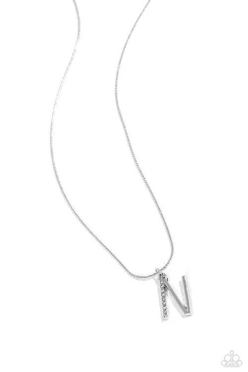 Paparazzi Jewelry Necklaces Paparazzi Necklace Letter of the Law White N White