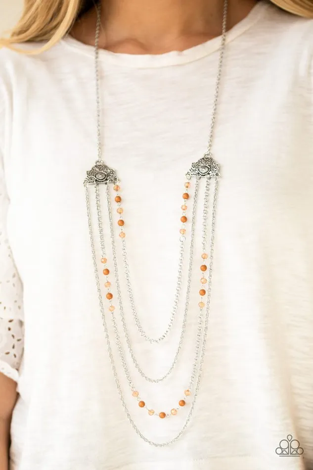 Paparazzi Jewelry Necklaces Paparazzi Necklace Pharaoh Finesse Brown