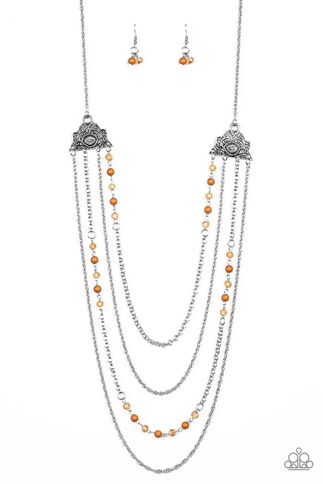 Paparazzi Jewelry Necklaces Paparazzi Necklace Pharaoh Finesse Brown