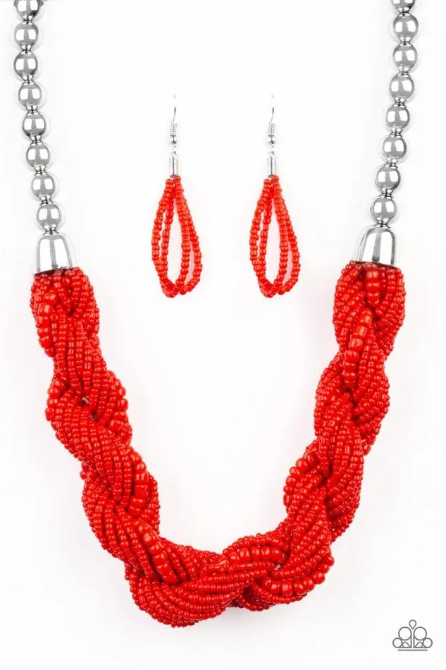 Paparazzi Jewelry Necklaces Paparazzi Necklace Savannah Surfin Red