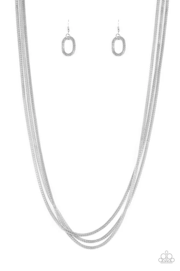 Paparazzi Jewelry Necklaces Paparazzi Necklace Street Sweep Silver