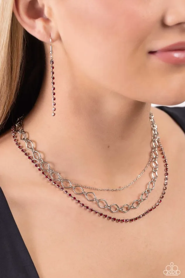 Paparazzi Jewelry Necklaces Paparazzi Necklace Tasteful Tiers Red