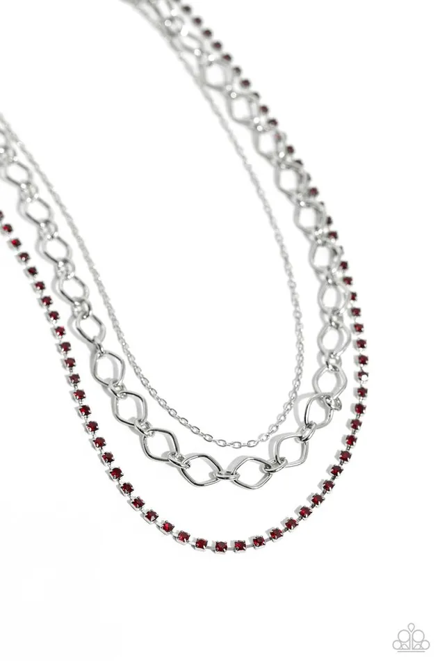 Paparazzi Jewelry Necklaces Paparazzi Necklace Tasteful Tiers Red