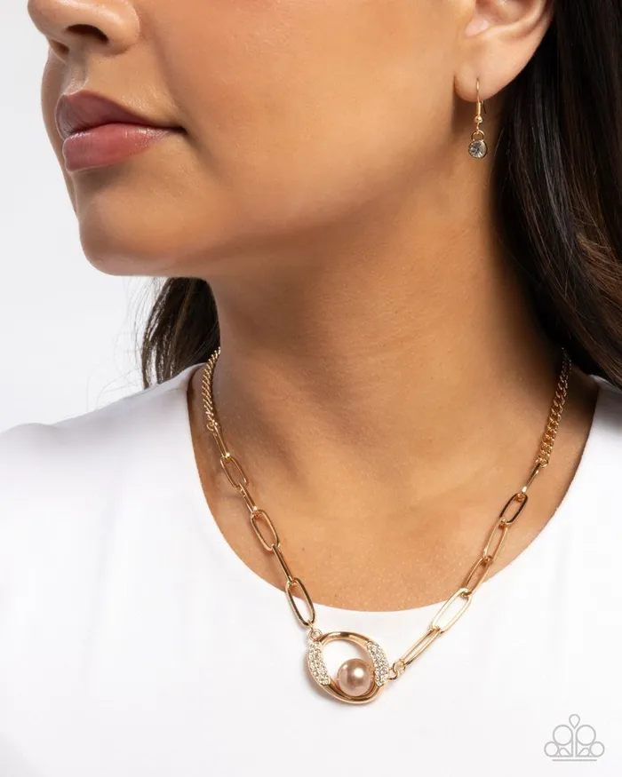 Paparazzi Jewelry Necklaces Paparazzi Necklace Tilted Tutor Brown