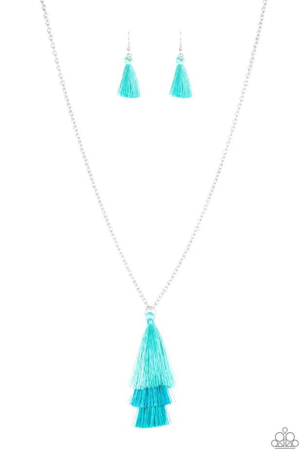 Paparazzi Jewelry Necklaces Paparazzi Necklace Triple The Tassel Blue