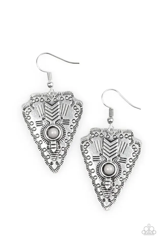 Paparazzi Jewelry Paparazzi Earring Aim True Silver Earrings