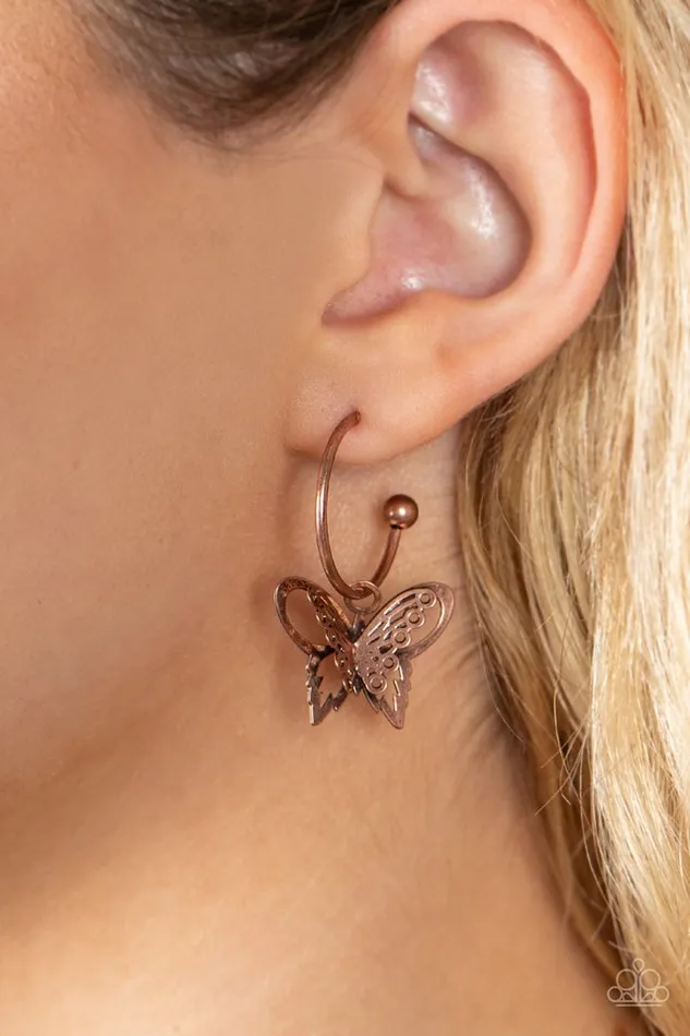 Paparazzi Jewelry Paparazzi Earring Butterfly Freestyle Copper Earrings