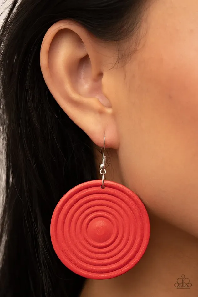 Paparazzi Jewelry Paparazzi Earring Caribbean Cymbal Red Earrings
