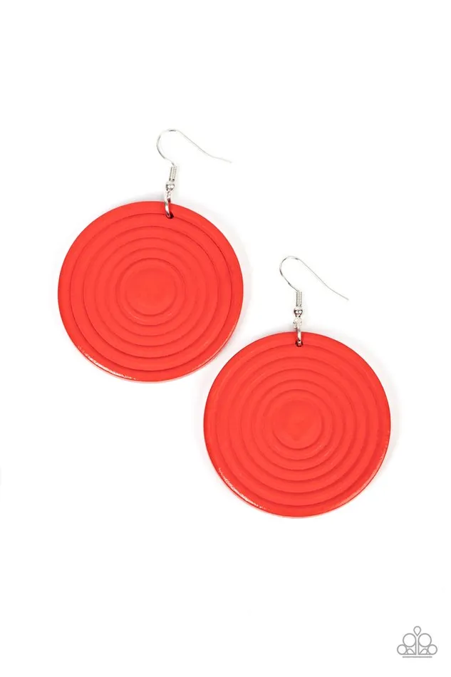 Paparazzi Jewelry Paparazzi Earring Caribbean Cymbal Red Earrings