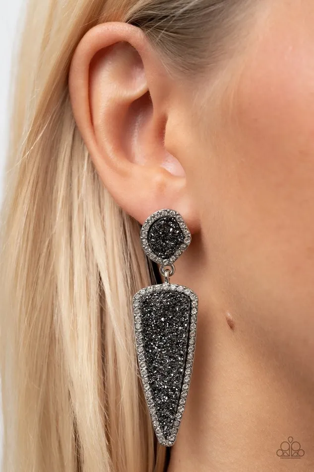 Paparazzi Jewelry Paparazzi Earring Druzy Desire Silver Earrings