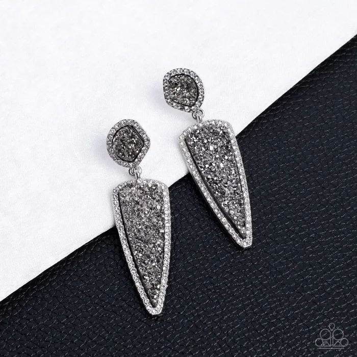 Paparazzi Jewelry Paparazzi Earring Druzy Desire Silver Earrings