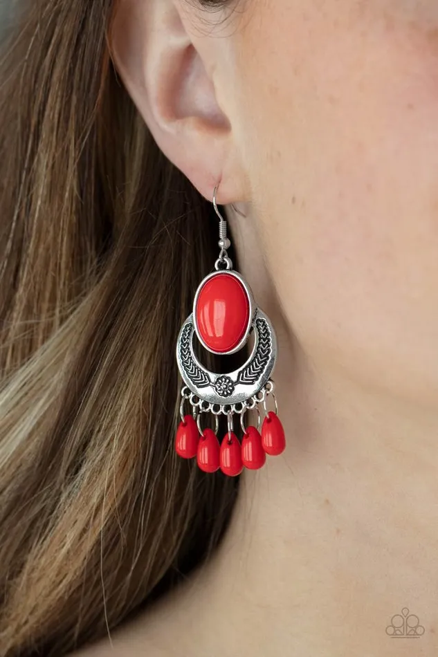 Paparazzi Jewelry Paparazzi Earring Prairie Flirt Red Earrings