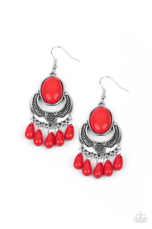 Paparazzi Jewelry Paparazzi Earring Prairie Flirt Red Earrings