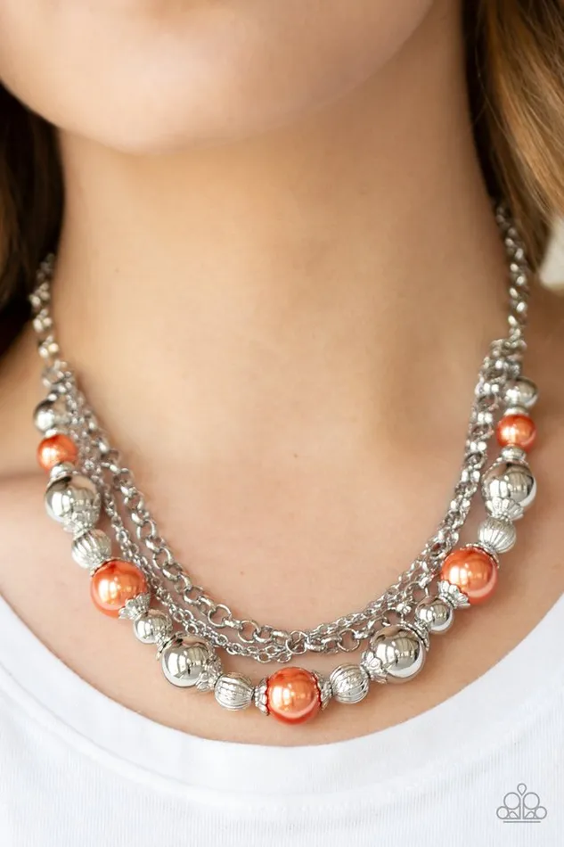 Paparazzi Jewelry Paparazzi Necklace 5th Avenue Romance Orange Necklaces