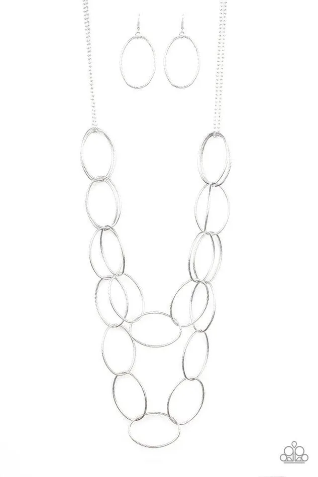 Paparazzi Jewelry Paparazzi Necklace Move On OVAL Silver Necklaces