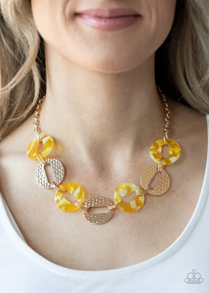 Paparazzi Jewelry Paparazzi Necklace Retro Retrograde Yellow Necklaces