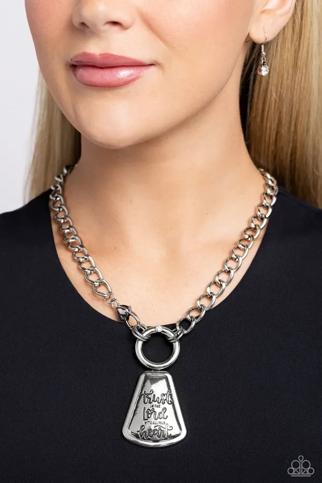 Paparazzi Jewelry Paparazzi Necklace Trust and Believe Silver Necklaces