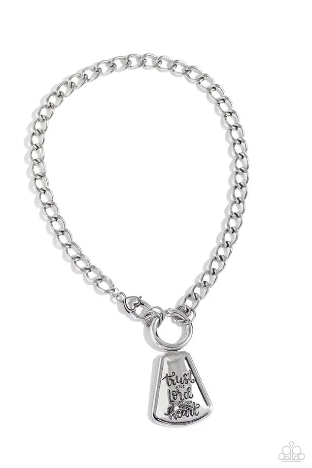 Paparazzi Jewelry Paparazzi Necklace Trust and Believe Silver Necklaces Paparazzi Jewelry Paparazzi Necklace Trust and Believe Silver Necklaces