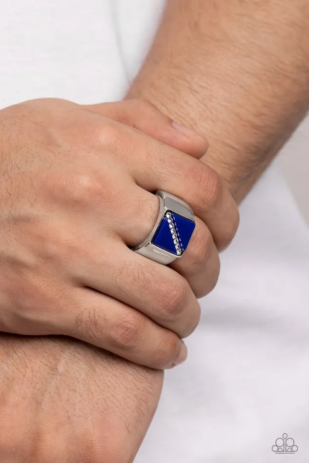 Paparazzi Jewelry Paparazzi Ring Diagonally Dominant Blue Rings