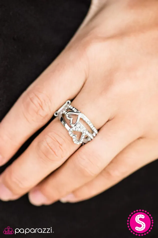 Paparazzi Jewelry Paparazzi Ring Heart Harmonics White Rings