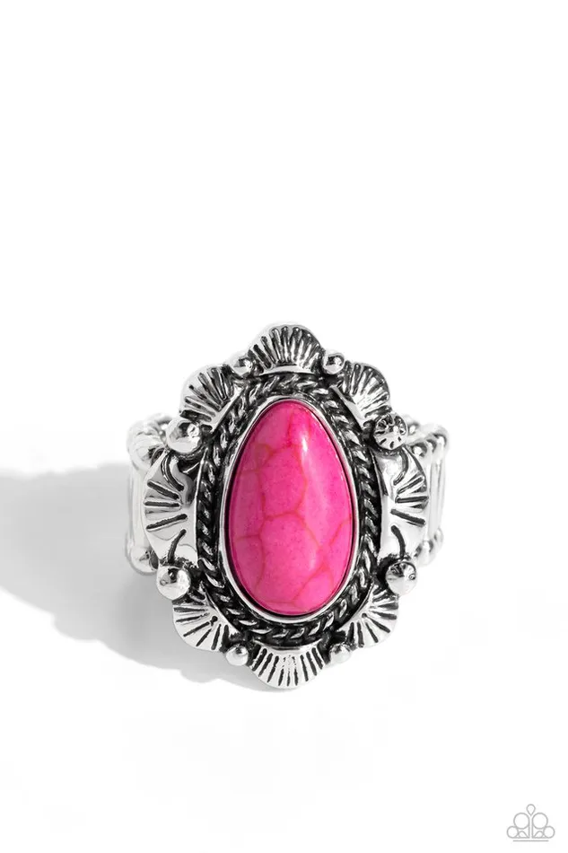 Paparazzi Jewelry Paparazzi Ring SCALLOPED in Stone Pink Rings Paparazzi Jewelry Paparazzi Ring SCALLOPED in Stone Pink Rings