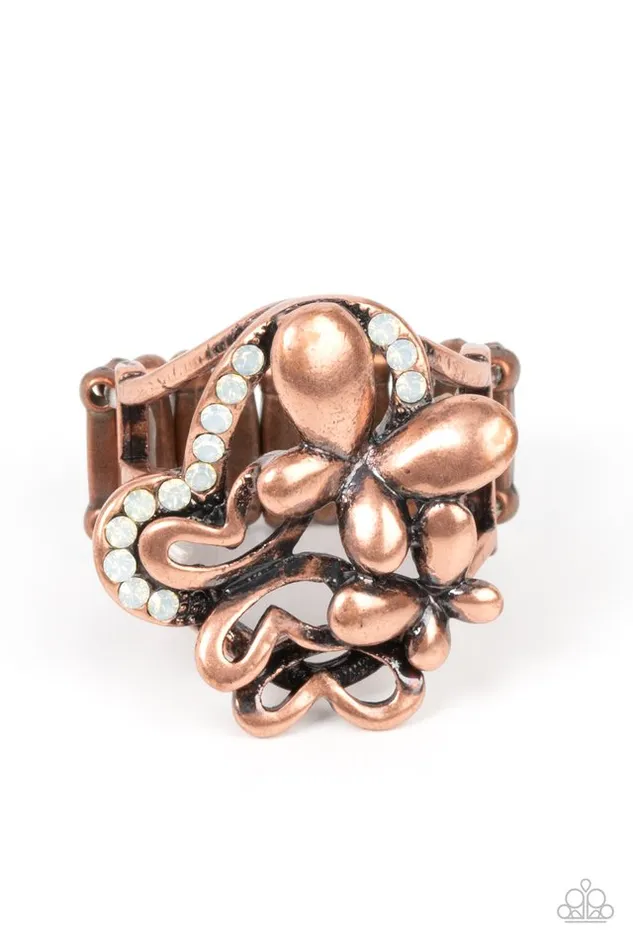 Paparazzi Jewelry Rings Paparazzi Ring Fluttering Flashback Copper Paparazzi Jewelry Rings Paparazzi Ring Fluttering Flashback Copper