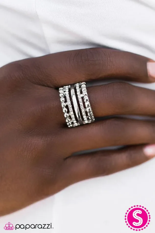 Paparazzi Jewelry Rings Paparazzi Ring Row After Row White