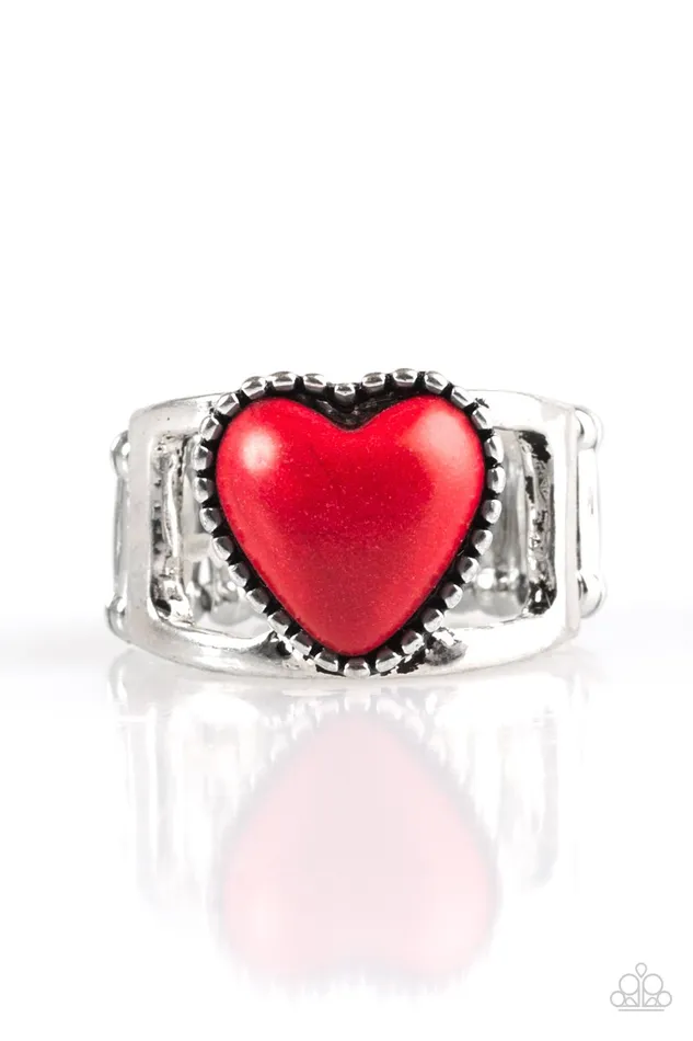 Paparazzi Jewelry Rings Paparazzi Ring Rule With Your Heart Red