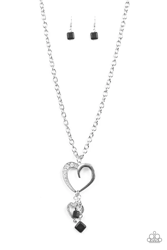 Paparazzi Necklace A Big Heart Black Paparazzi Jewelry Necklaces