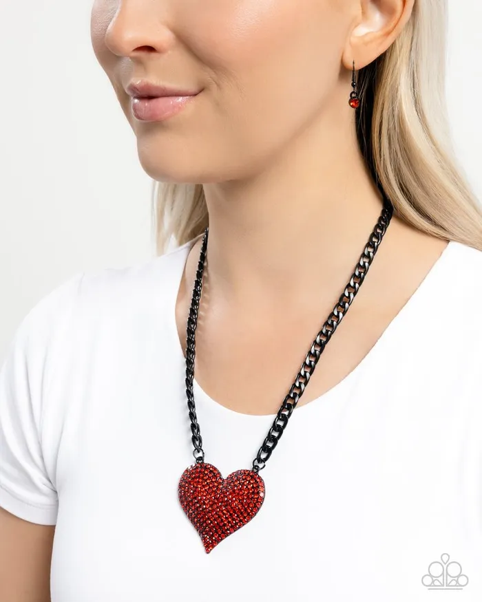 Paparazzi Necklace Affectionate Action Red Paparazzi Jewelry Necklaces