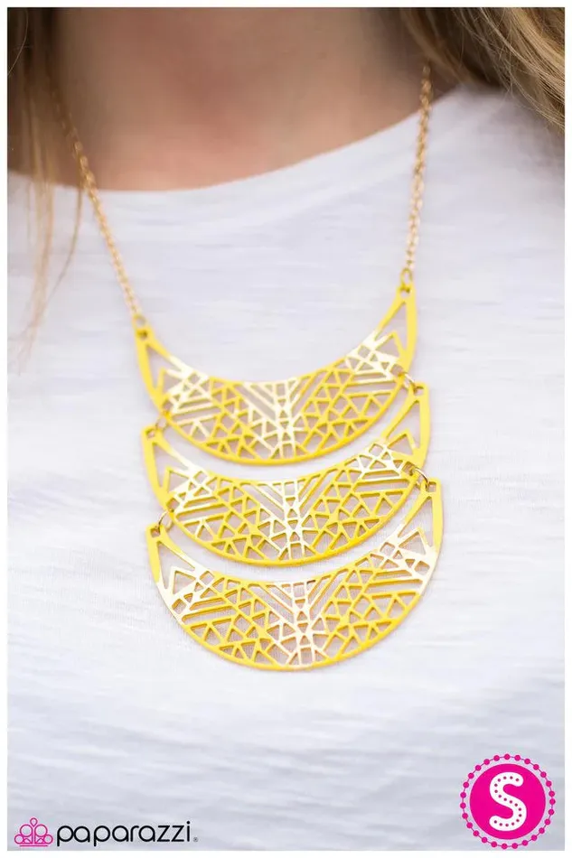 Paparazzi Necklace All INTENSE and Purposes Yellow Paparazzi Jewelry Necklaces