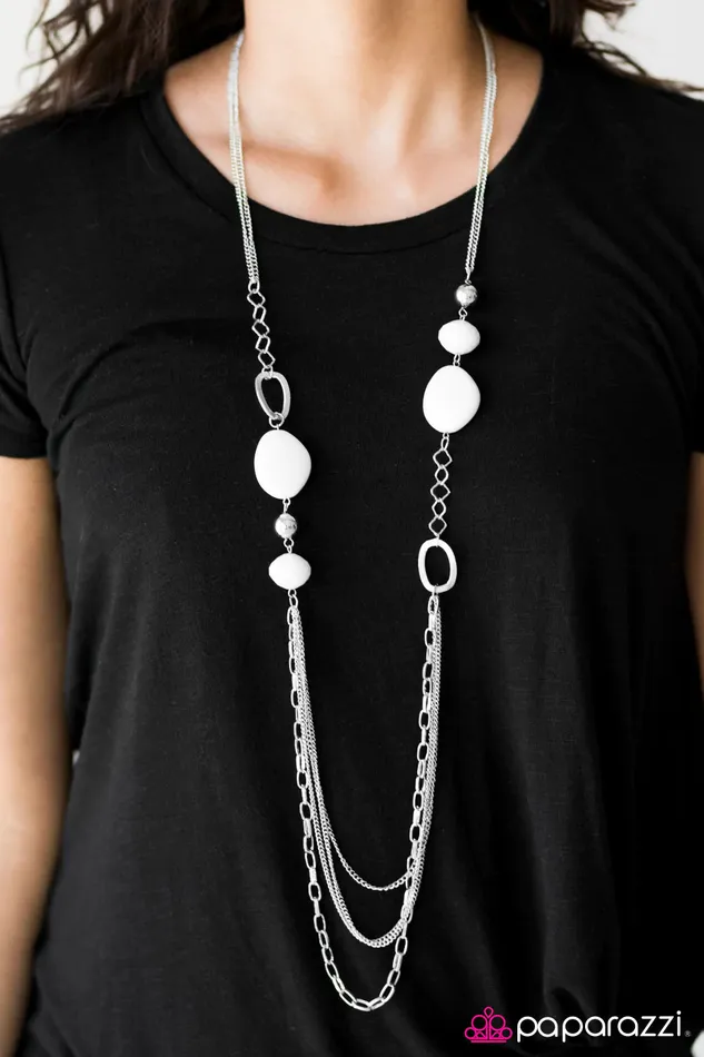 Paparazzi Necklace Caribbean Rainbow White Paparazzi Jewelry Necklaces