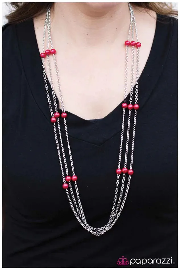 Paparazzi Necklace Carry On Red Paparazzi Jewelry Necklaces