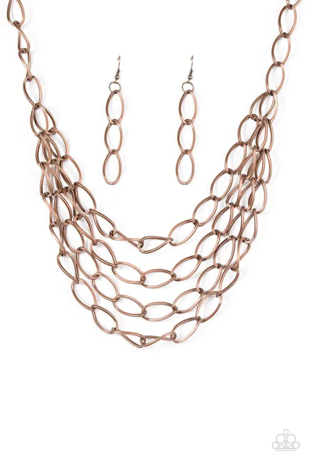 Paparazzi Necklace Chain Reaction Copper Paparazzi Jewelry Necklaces