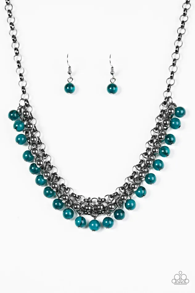 Paparazzi Necklace Coyly Colorful Blue Paparazzi Jewelry Necklaces