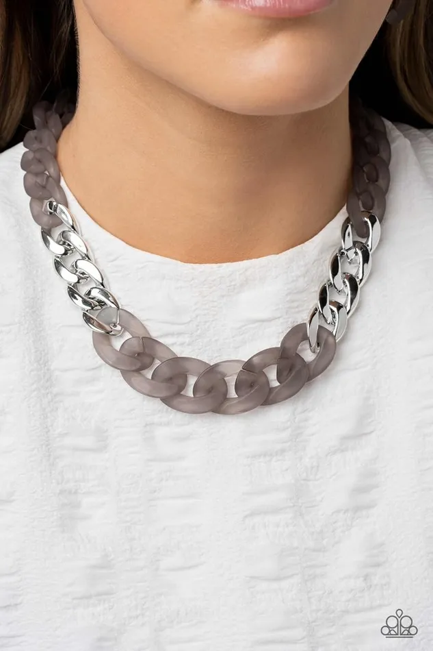 Paparazzi Necklace Curb Your Enthusiasm Silver Paparazzi Jewelry Necklaces