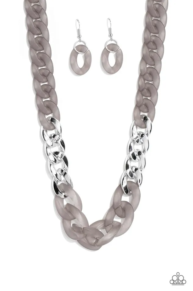 Paparazzi Necklace Curb Your Enthusiasm Silver Paparazzi Jewelry Necklaces