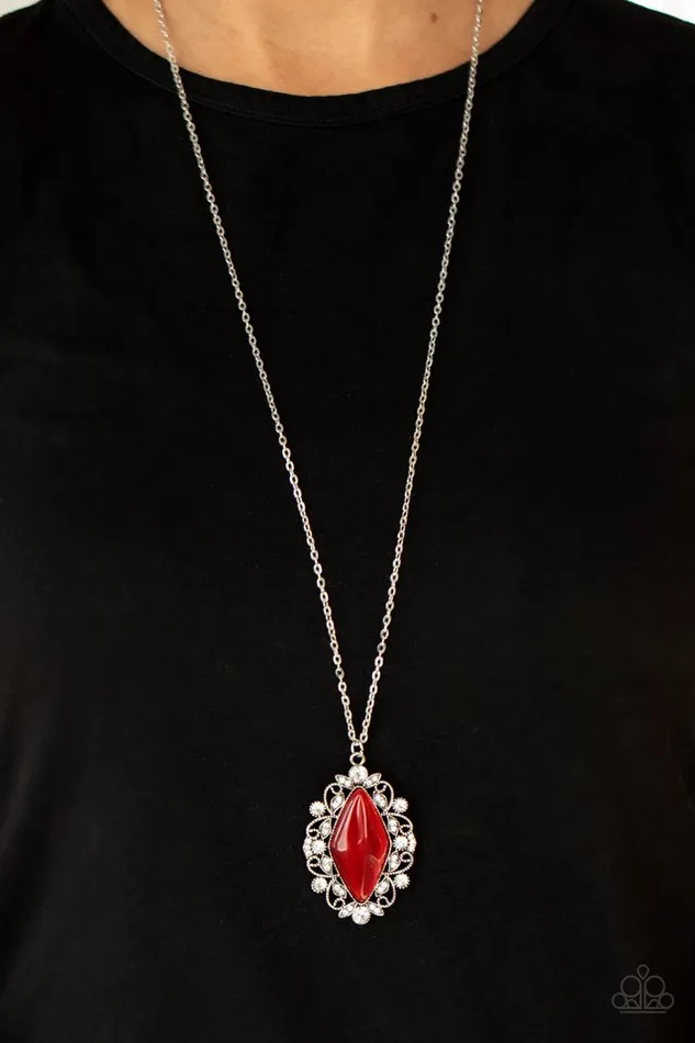 Paparazzi Necklace Exquisitely Enchanted Red Paparazzi Jewelry Necklaces