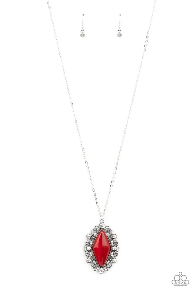 Paparazzi Necklace Exquisitely Enchanted Red Paparazzi Jewelry Necklaces