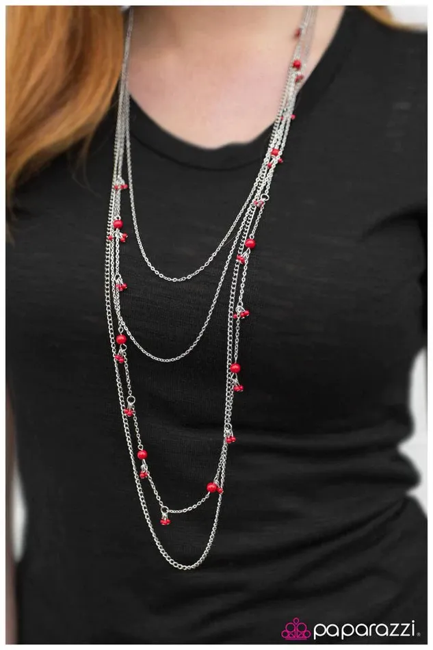 Paparazzi Necklace Its a Date Red Paparazzi Jewelry Necklaces