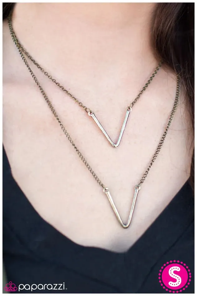 Paparazzi Necklace Let It V Brass Paparazzi Jewelry Necklaces