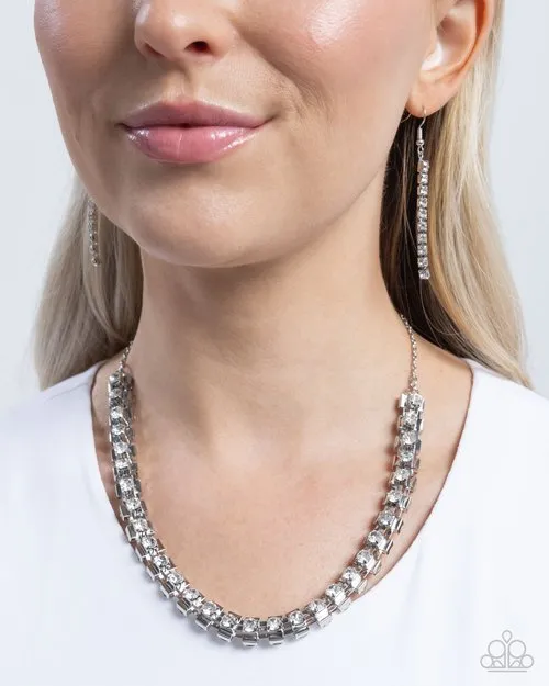 Paparazzi Necklace Linked Lady White Paparazzi Jewelry Necklaces