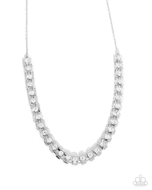 Paparazzi Necklace Linked Lady White Paparazzi Jewelry Necklaces